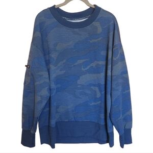NINE WEST ACTIVE BLUE GRAY CAMO LIGHTWEIGHT SWEATSHIRT SIZE 1X NWT